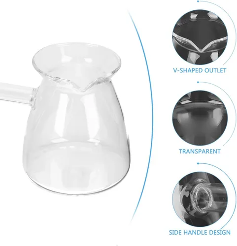 Vista 9 de 1pc espesado de vidrio tetera inducción hervir y olla mango borosilicato café y lado د الال esmalte de café turco turco vidrio transparente