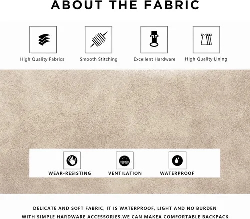 Vista 7 de Mochila de cuero sintético para mujer, diseño multiusos de moda, bolso de mano para damas, bolsa de hombro, mochila de viaje, Beige