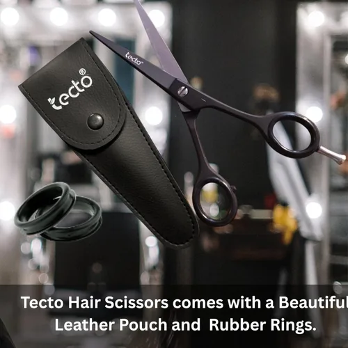 Vista 6 de Tecto Tijeras de peluquero, tijeras profesionales de 6.6 pulgadas de acero inoxidable para cortar el cabello, tijeras de corte de pelo extra