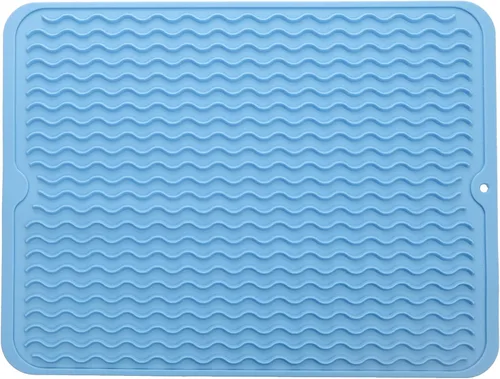 Vista 140 de MicoYang Tapete de silicona para secado de platos para múltiples usos, fácil de limpiar, ecológico, resistente al calor, tapete de silicona