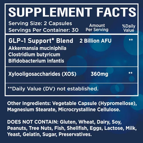 Vista 7 de NutraPep GLP-1 Support Weight Loss Support Probiotic Prebiotics Capsule Supplement - Akkermansia XOS Clostridium Bifidobacterium - GLP1 Support Gut