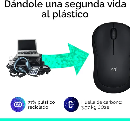 Vista 4 de Logitech Ratón inalámbrico M185, 2.4 GHz con mini receptor USB, duración de la batería de 12 meses, seguimiento óptico de 1000 DPI, ambidiestro