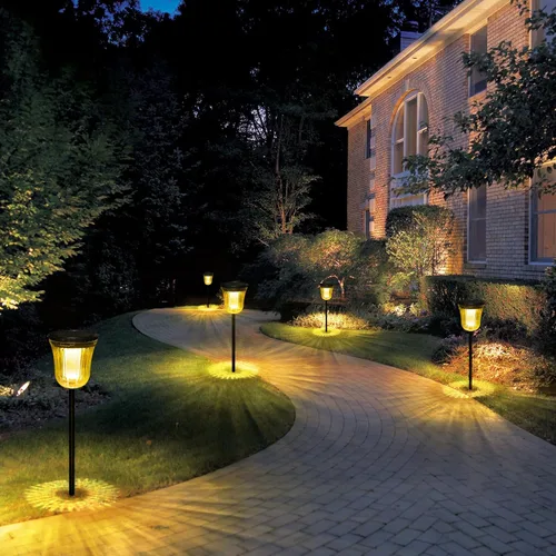 Vista 6 de Luces solares para caminos al aire libre, luces solares para exteriores, impermeables, IP65, 200 lúmenes, luces solares de encendido/apagado