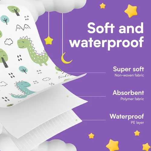 Vista 6 de Eli with Love Disposable Bibs Individually Wrapped Bib with Crumb Catcher - Waterproof Baby Bibs For Feeding