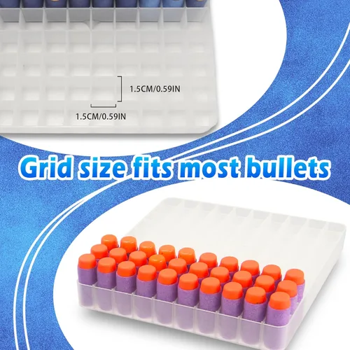 Vista 2 de TORMEN Caja de almacenamiento de dardos de espuma, estuche portátil de plástico compatible con balas Nerf Elite Series y dardo corto