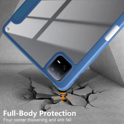 Vista 6 de Funda para Xiaomi Pad 6 de 11 pulgadas, carcasa rígida transparente para Xiaomi Pad6 Pro 2023, con encendido y apagado automático, azul oscuro
