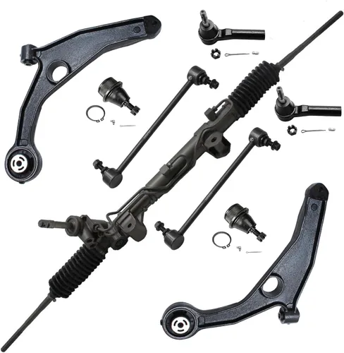 Vista 128 de Detroit Axle - Kit de ocho piezas - brazos de control de suspensión inferior delantero y trasero con juntas de bolas, extremos de barras