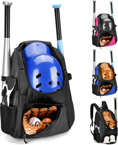 DAREKUKU Mochila de béisbol juvenil, bolsa de sóftbol para niños y niñas, equipo y equipo transpirable de T-Ball y béisbol