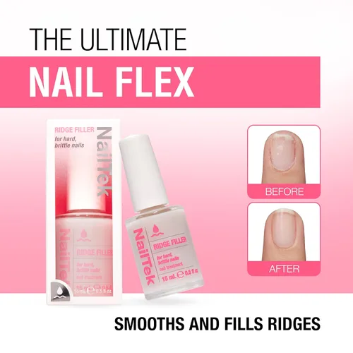 Vista 4 de Nail Tek Ridge Filler Formula 3 - Relleno transparente para uñas, capa base, esmalte fortalecedor de uñas para uñas duras y quebradizas, 0.5 onzas