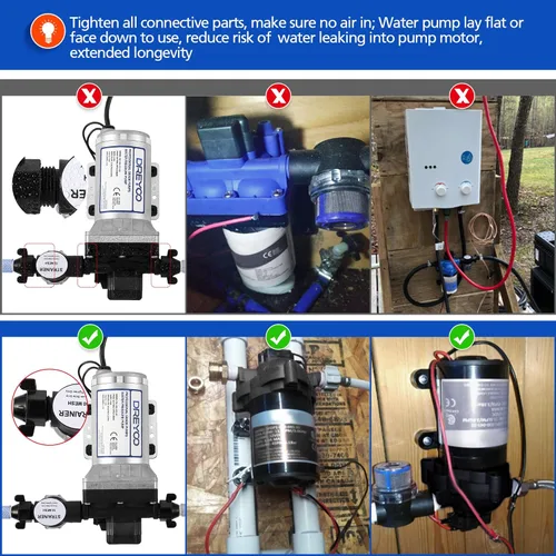 Vista 6 de Bomba de refuerzo de presión de agua de 110 V, 5.5 GPM, 70 PSI, bomba de agua industrial autocebante con enchufe de alimentación, accesorios