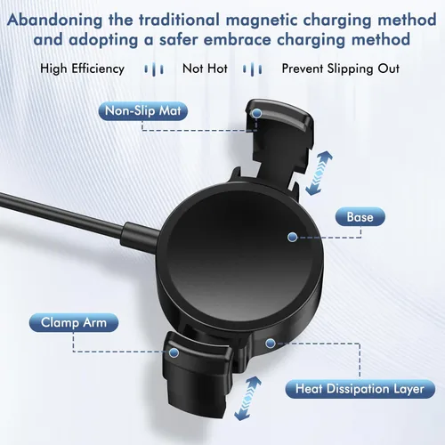 Vista 2 de Cargador con clip para Galaxy Watch, compatible con Samsung Galaxy Watch 8/8 Classic/7/Ultra/6/6 Classic/5 Pro/5/4/4 Classic/3 Active2/1, reemplaza