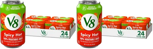 Vista 28 de V8 Jugo de verduras original bajo en sodio, 100% vegetal, lata de 11.5 onzas líquidas (paquete de 24)