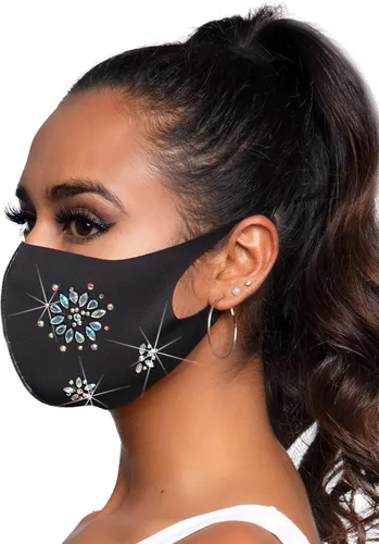 Vista 4 de Leg Avenue Mascarilla de moda con diamantes de imitación para mujer