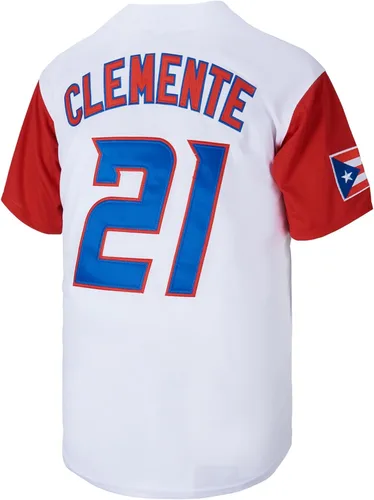 Vista 3 de #21 Roberto Clemente Puerto Rico World Game Classic - Camiseta de béisbol para hombre cosida