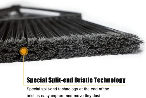 Vista 2 de Escoba comercial resistente, paquete de 3 escobas angulares mejoradas para barrer al aire libre e interior, escobas negras perfectas de la casa