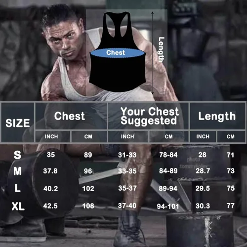 Vista 6 de GYMAPE Camiseta sin mangas de algodón para hombre con dobladillo de arco
