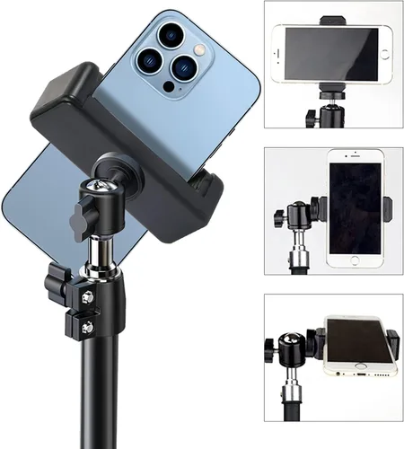 Vista 3 de PRAQECZ Adaptador universal para trípode de teléfono celular, cabezal de conector de clip para teléfono utilizado para monopié, selfie, palo, viaje