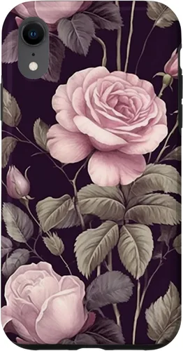 Vista 25 de Floral Vintage Pattern with Cute Pink Purple Botanical Rose Case for iPhone 17