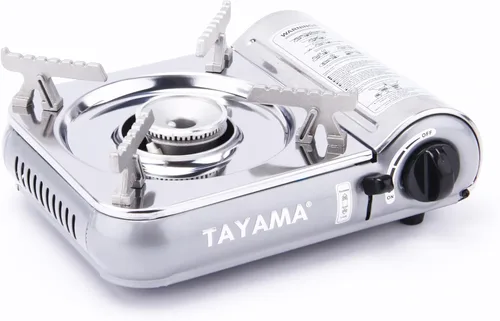 Vista 6 de Mini estufa portátil de gas butano de acero inoxidable de 7,000 BTU