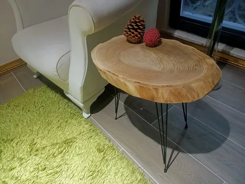 Vista 7 de Live Edge - Mesa de centro castaña (16 x 20 pulgadas)