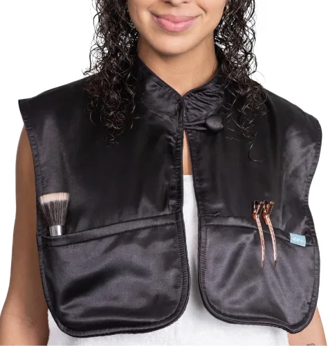 MONII Beauty Cover – Hands-Free Hair & Makeup Protection, Satin + Cotton, Wet Hair Wash Day Air Dry Shoulder Cover for Women