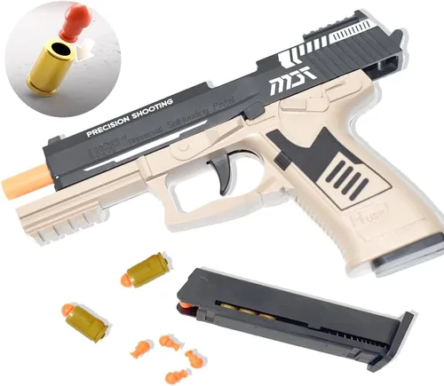 Vista 2 de Dreamplay Balas de juguete de repuesto, 100 balas y 6 accesorios de pistola de juguete de concha