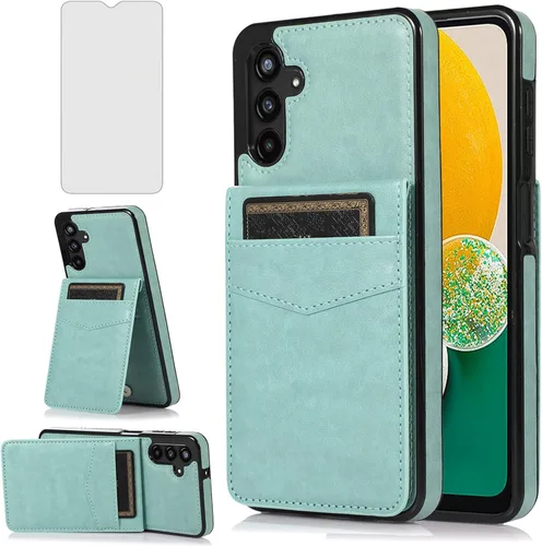 Vista 11 de Asuwish Funda de teléfono para Samsung Galaxy A13 5G con protector de pantalla de vidrio templado, soporte para tarjetas de crédito, soporte
