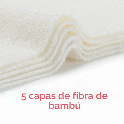 Vista 2 de Damero Pañales de tela natural para bebés con 12