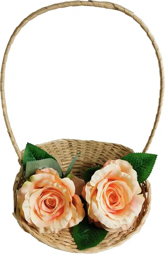 Vista 4 de CalCastle Craft Cestas de bambú con asa, cestas de regalo, cestas tejidas para pan, cestas para servir alimentos, material de bambú natural