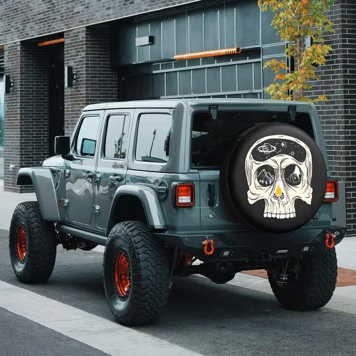 Vista 5 de Cubierta de neumático de repuesto para perro, Basset Hound con gafas de sol, con bandera de Estados Unidos, fundas protectoras de ruedas a prueba
