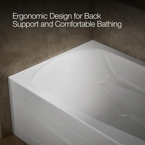 Vista 8 de Kohler 1259-RA-0 Mariposa 72.4 in x 36.0 in baño alcobólico, drenaje derecho, Blanco