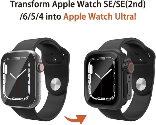 Vista 4 de Funda impermeable 2 en 1 compatible con Apple Watch de 1.575 pulgadas (1.575 in), protector de pantalla SE3/SE2/SE Series 6/5/4