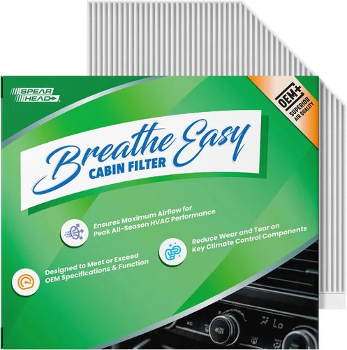 Vista 16 de Spearhead OEM+ Filtro de aire de cabina Particulate Breathe Easy Compatible con 2015-17 Chrysler 200, 2014-18 Cherokee como OEM Proporciona