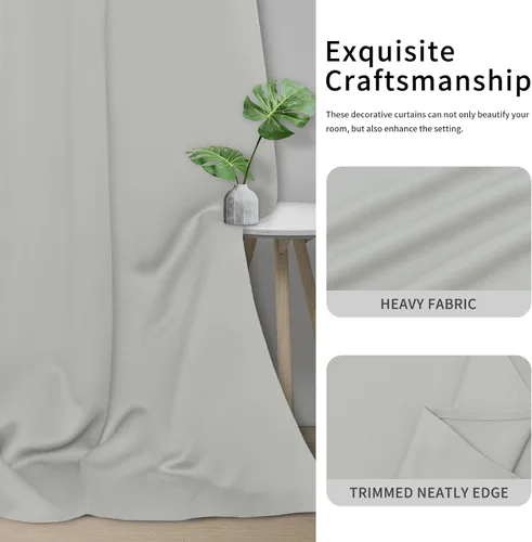 Vista 278 de Easy-Going - Cortinas opacas para dormitorio, aislamiento térmico sólido con ojales, cortinas de ventana para reducción de ruido, cortinas