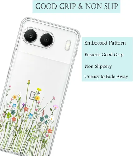 Vista 5 de Unov Case Compatible with OnePlus Nord 4 5G Clear with Design Soft TPU Shock Absorption Slim Embossed Pattern Protective Back Cover OnePlus Nord 4