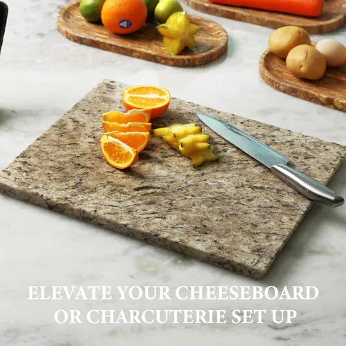 Vista 8 de Koville Tabla de cortar de mármol para cocina, tabla grande de quesos de losa de mármol de 16 x 12 pulgadas, tabla de servir rectangular