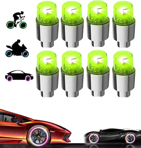 Vista 15 de Paquete de 4 tapas LED de vástago de válvula, luces para neumáticos de automóvil, ensamblajes de ruedas, iluminan aire neón, bicicleta, motocicleta