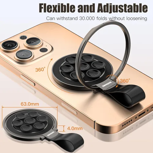 Vista 3 de Anillo magnético para teléfono MagSafe Grip [Sucker] [Super Magnet] [Agarre magnético para teléfono compatible con soportes de automóvil] Accesorio