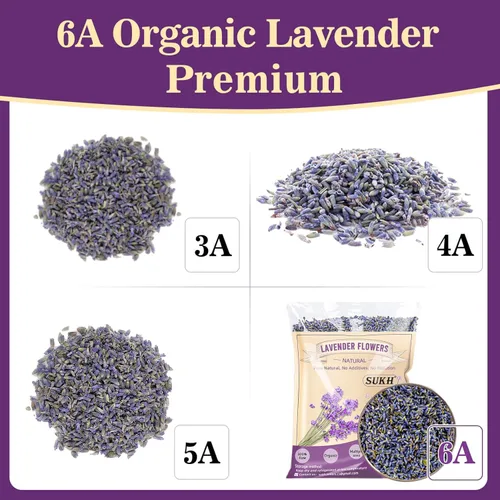 Vista 2 de Sukh - Bolsas de lavanda seca de lavanda de 9.5 onzas para cajones y armarios, bolsas de bolsitas de flores de lavanda, aromas frescos, bolsas