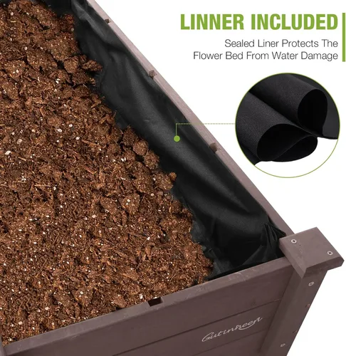 Vista 4 de GUTINNEEN Cama de jardín elevada para hierbas, jardinera elevada para patio, cajas de verduras con rejilla de cultivo, estante de almacenamiento