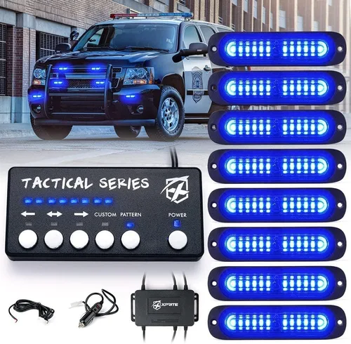 Vista 11 de Xprite Kit de luces estroboscópicas LED ámbar para montaje en superficie, parrilla de parrilla lateral, luz intermitente de advertencia