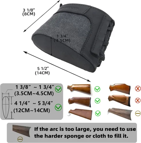 Vista 2 de WAYNE'S DOG Cuero genuino resbalón en la almohadilla de retroceso extensión de culata para escopetas rifles caza tiro