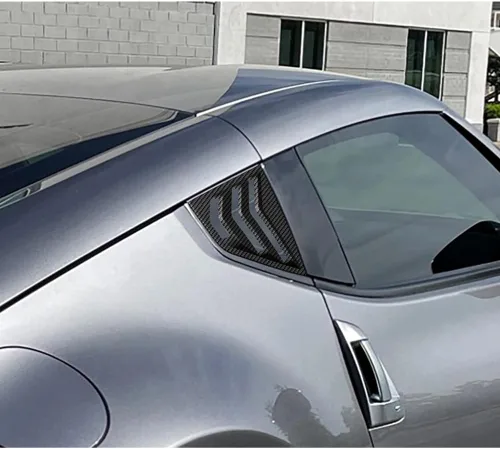 Vista 5 de Q1-TECH - Cubierta de rejilla de ventilación para ventana lateral, compatible con Nissan 370Z 2009-2020, ABS, se adapta a todo tipo de clima