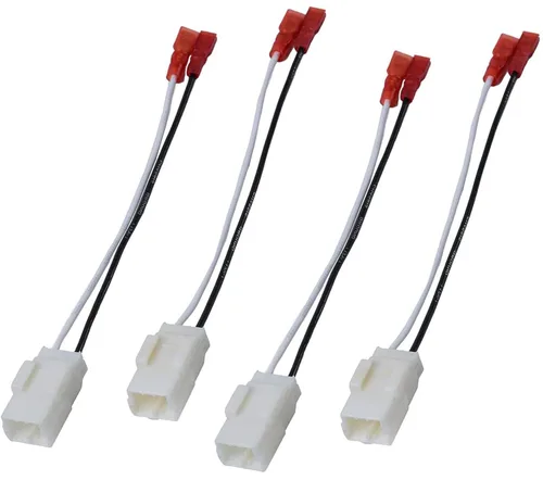 Paquete de 4 adaptadores de arnés de cableado de altavoz de automóvil 72-6514 compatible con Jeep Cherokee Ram Wrangler Chrysler 200 300C altavoces