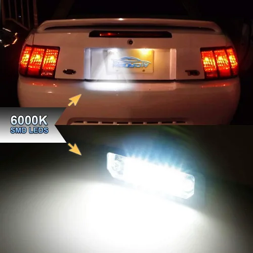 Vista 6 de Conjunto de Lámparas LED para Matrícula Compatible con Mustang Fusion Taurus Flex Focus Lincoln MKS MKT MKX MKZ Mercury Sable Milan 6000K Blanco