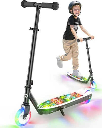 Vista 10 de Gyroor KS2 Kids Electric Scooter – 5 MPH Safe Speed, Foot Sensor Start, LED Lights, Adjustable Handlebar, 2 Hr Fast Charge, UL2272 Certified, Ages