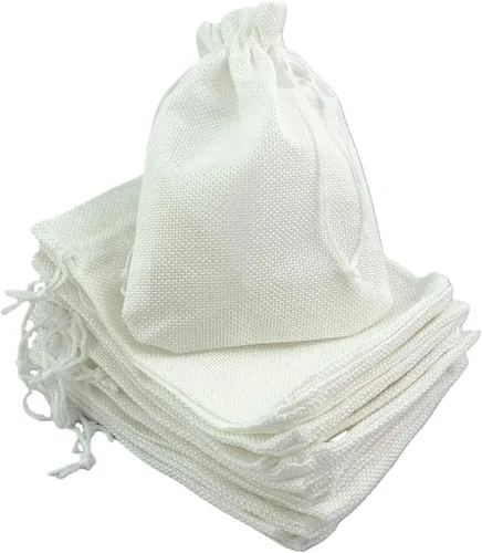 Vista 58 de Palmhomee Paquete de 20 bolsas de regalo de arpillera con cordón, bolsas de joyería de lino, bolsas de yute de arpillera para joyas de cumpleaños