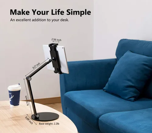 Vista 3 de Soporte para iPad para Escritorio, Soporte Surface Pro, Soporte Ajustable Multi-Ángulo para Tableta para Pantalla de 4.7''- 13'' Microsoft Surface