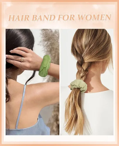 Vista 3 de 5 coleteros elásticos peludos para mujeres y niñas