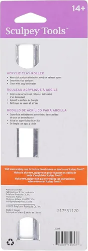 Vista 2 de Polyform Sculpey Tools - Rodillo acrílico de 8 pulgadas, herramienta esencial de arcilla, uso con múltiples tipos de arcilla, arcilla polimérica
